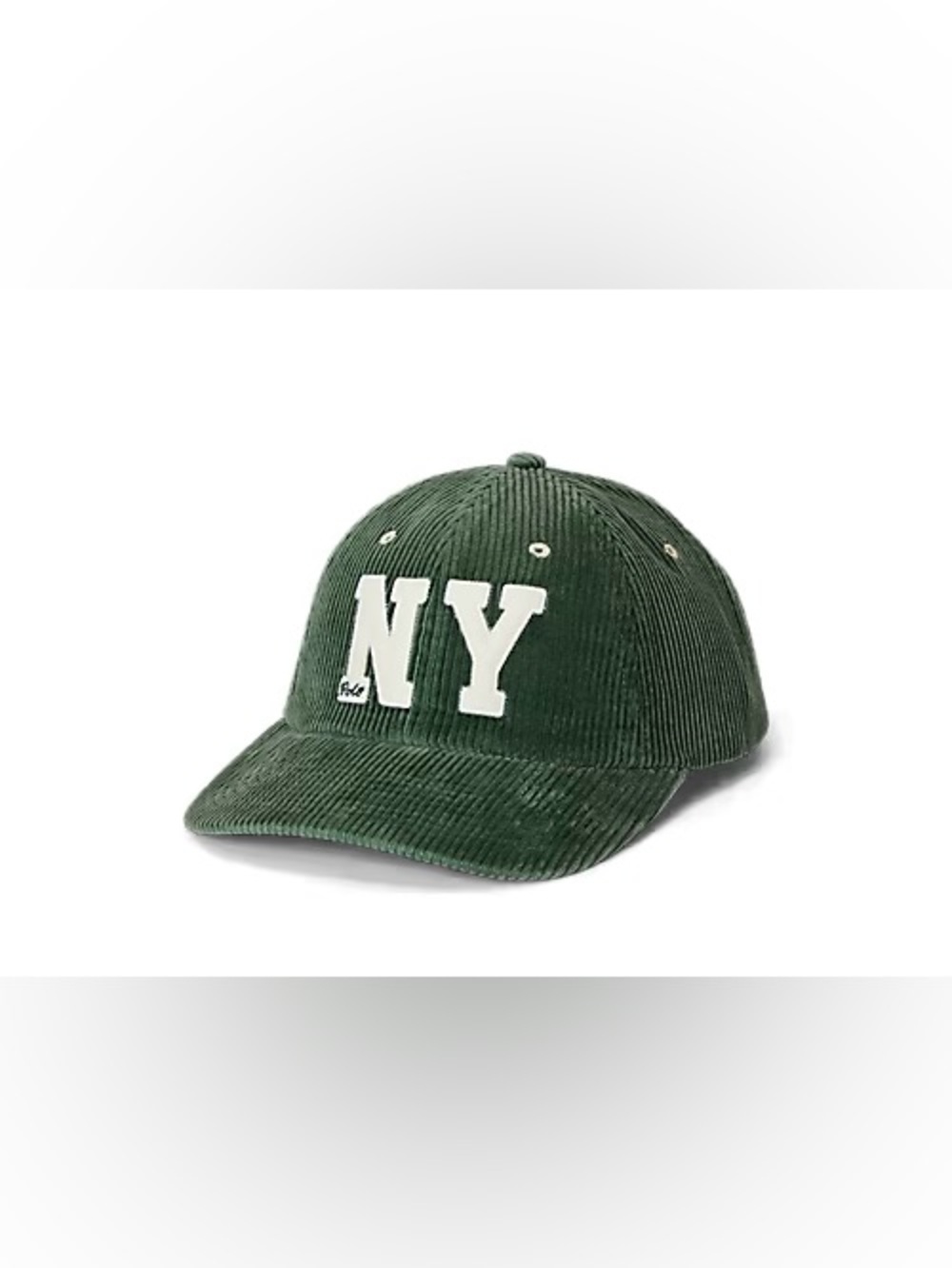 Polo Ralph Lauren Men's NY Patch Green Corduroy Ball Cap New York Strap Back